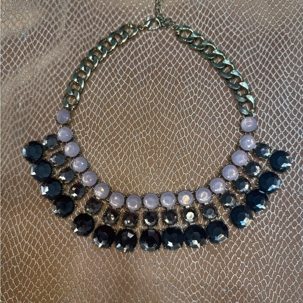 Elegant Gold and Cool Pink Statement Necklace